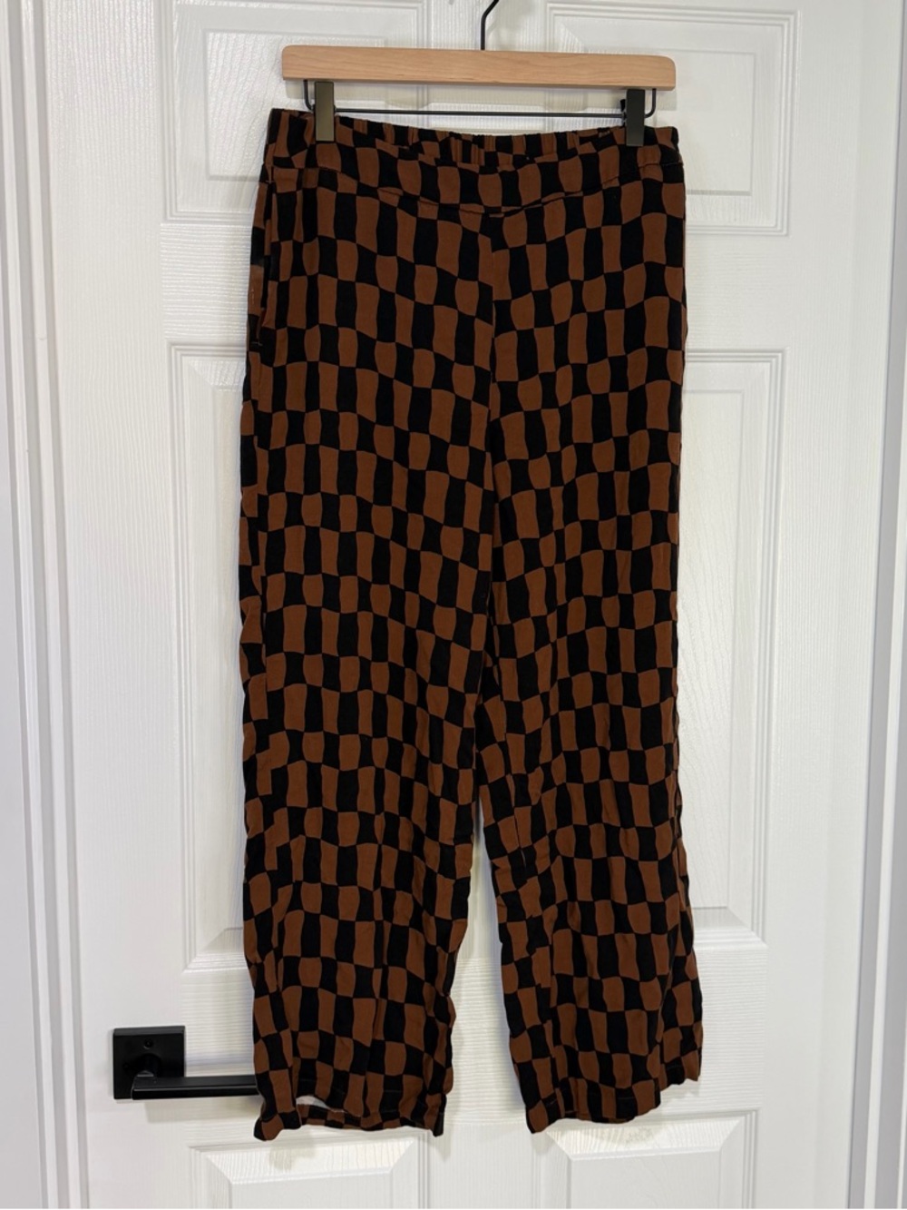 Old Navy Black and Brown High-Rise Playa Wide Leg Pants